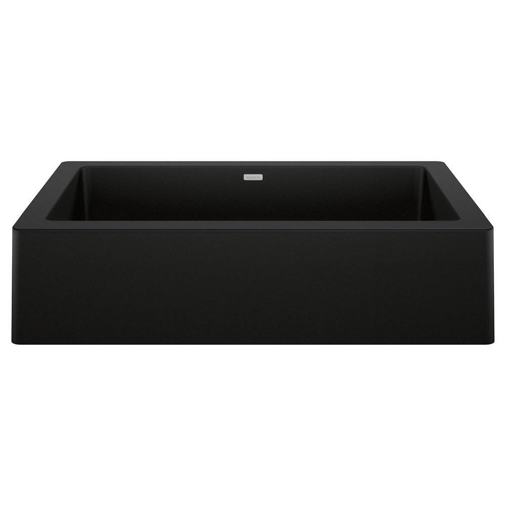 Blanco VINTERA 30 Coal Black Silgranit super single farmhouse kitchen sink