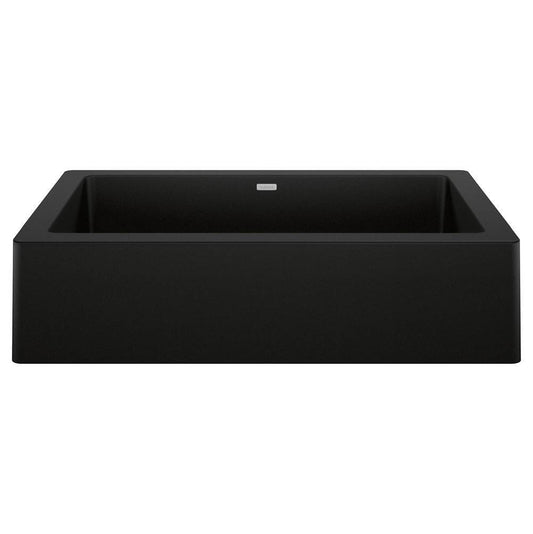 Blanco VINTERA 30 Coal Black Silgranit super single farmhouse kitchen sink