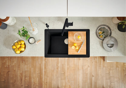 Blanco VINTERA 30 Truffle Silgranit super single farmhouse kitchen sink