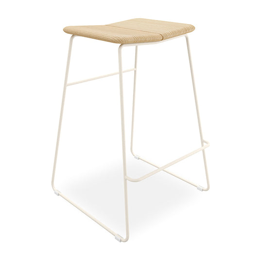 Gus* Modern AERO Natural Ash bar stool with Swan base