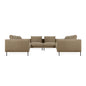Gus* Modern RENFREW Merino Mocha U-shaped sectional