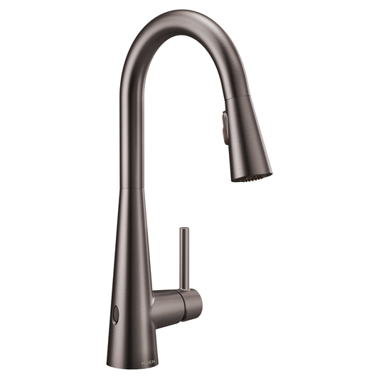 Moen SLEEK® Black Stainless hands-free kitchen faucet