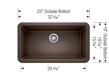 Blanco IKON 33 Anthracite Silgranit super single farmhouse kitchen sink