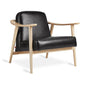 Gus* Modern BALTIC Saddle Black Leather chair with Natural Ash frame