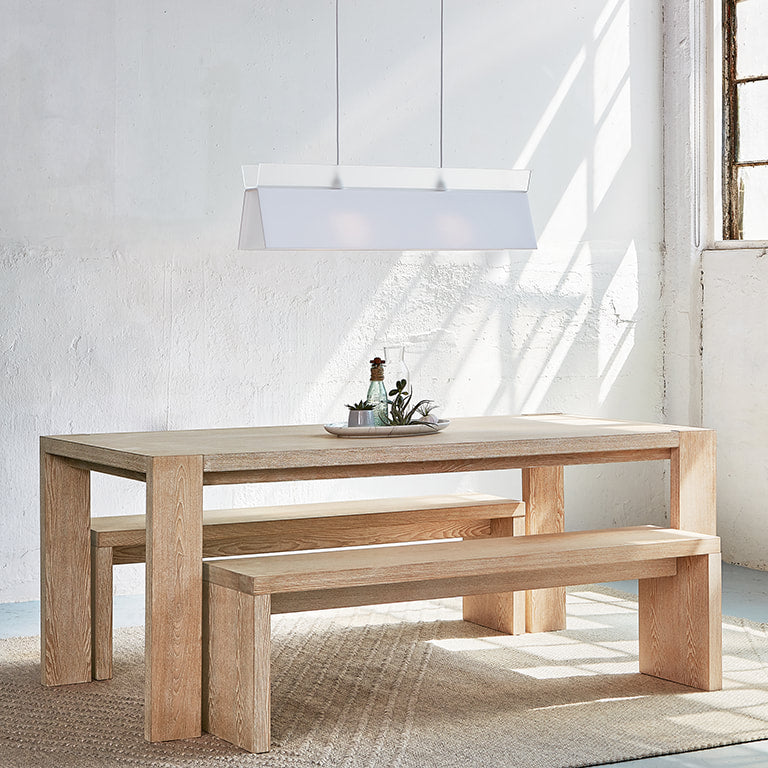 Gus* Modern PLANK White Wash Ash dining table