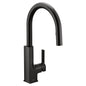 Moen S72308EVBL | black STō® smart kitchen faucet