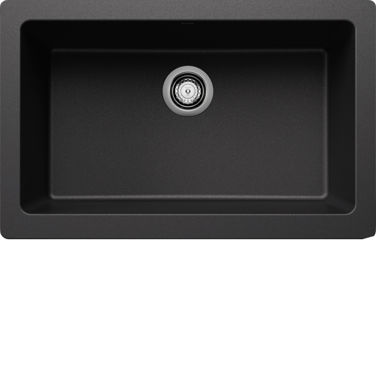 Blanco VINTERA 30 Coal Black Silgranit super single farmhouse kitchen sink