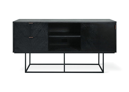 Gus* Modern MYLES black oak media stand