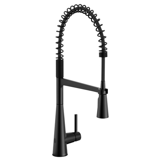 Moen SLEEK® Matte Black hands-free pre-rinse spring kitchen faucet