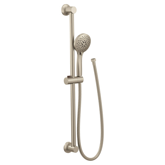 Moen Brushed Nickel handheld shower with slidebar