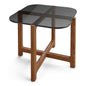 FLOOR MODEL | Gus* Modern QUARRY Natural Walnut end table with Smoke Glass