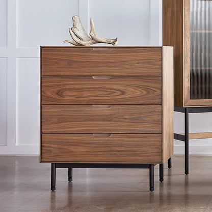 Gus* Modern MUNRO Classic Walnut four-drawer dresser