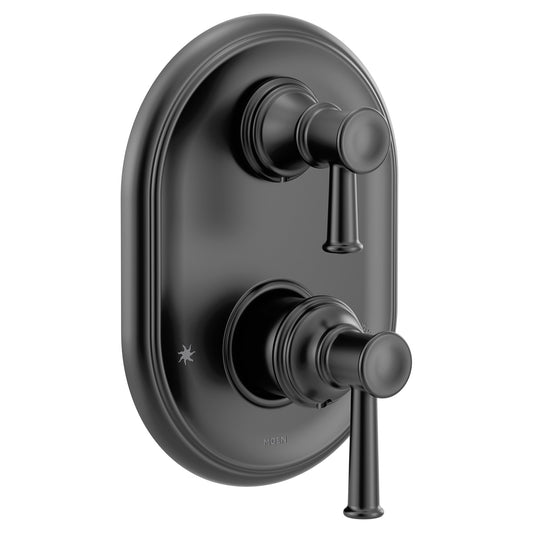 Moen UT3322BL | black Belfield M-Core 3-Series integrated transfer valve trim