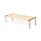 Gus* Modern MANIFOLD Blonde Ash rectangle coffee table with Brass