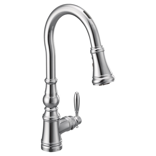 Moen WEYMOUTH® Chrome smart kitchen faucet with motion control