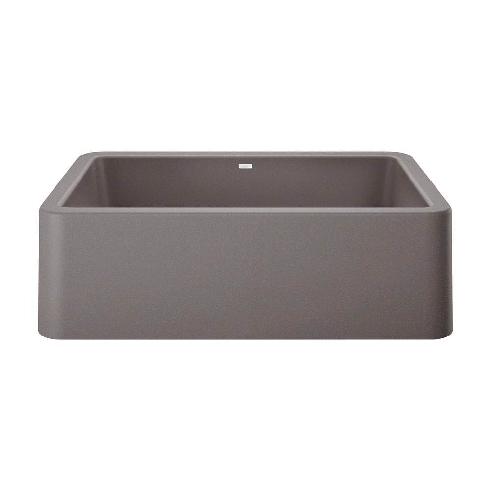 Blanco IKON 33 Metallic Gray Silgranit super single farmhouse kitchen sink