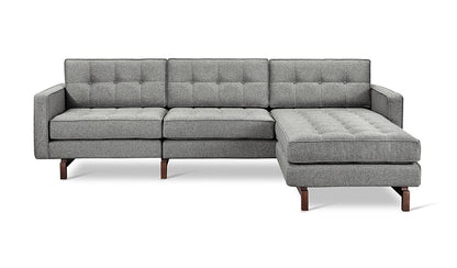 Gus* Modern JANE 2 Parliament Stone bi-sectional sofa with Walnut base