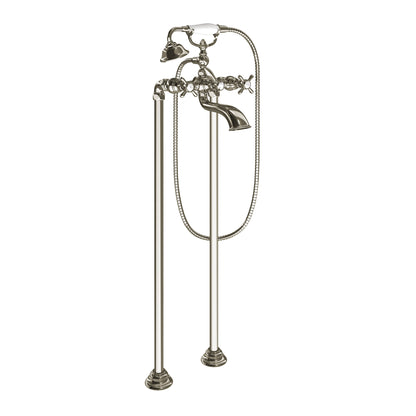 Moen WEYMOUTH® Polished Nickel wall mount or freestanding tub filler - X handle