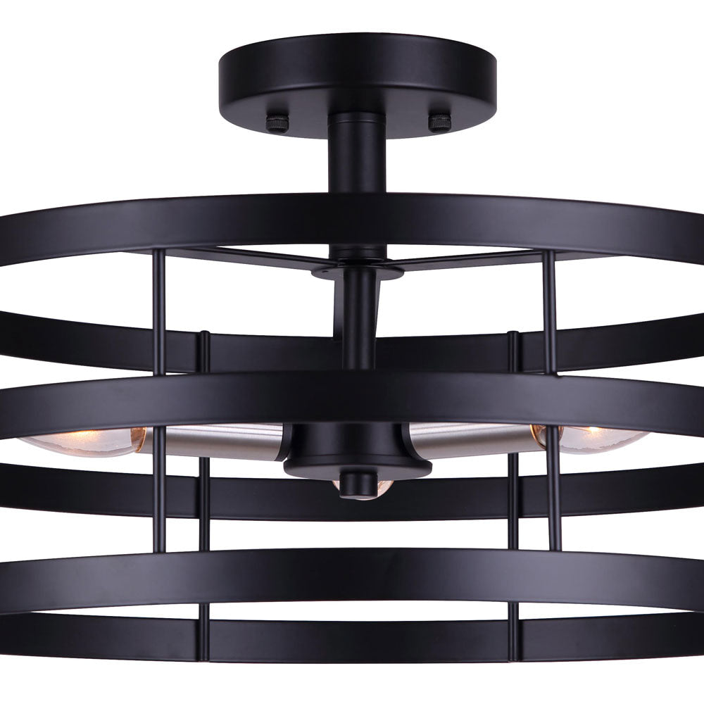 Canarm ADE Matte Black semi-flush mount light