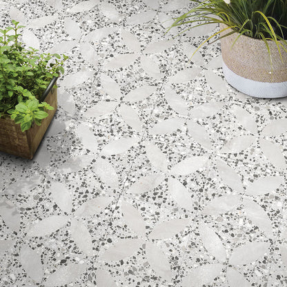 RECYCLE Concrete 8 x 8 terrazzo style porcelain matte wall / floor tile