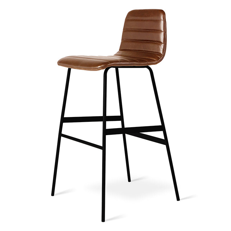 Gus* Modern LECTURE saddle brown leather bar stool