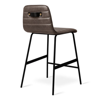 Gus* Modern LECTURE saddle grey leather counter stool