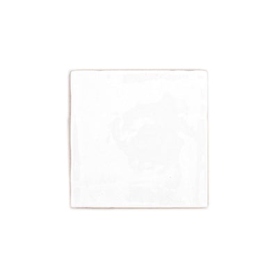 Crisp White 4.5 x 4.5 zellige style ceramic wall tile