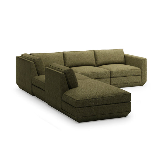 Gus* Modern PODIUM 5PC Seating Group A | Left - Copenhagen Terra