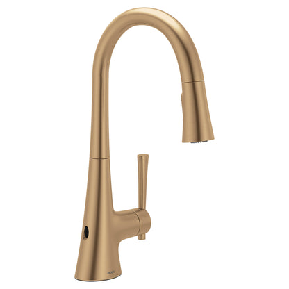 Moen KURV™ Bronzed Gold MOTIONSENSE™ WAVE touchless kitchen faucet