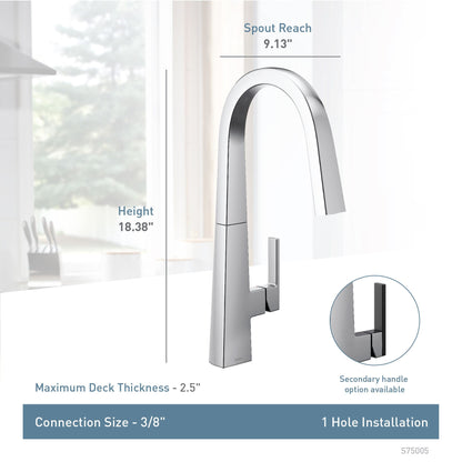 Moen S75005BL | black NIO™ pulldown kitchen faucet