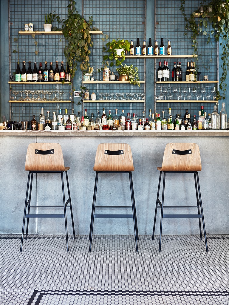 Gus* Modern LECTURE Black Ash bar stool