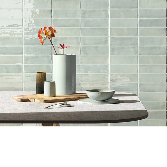 TBRICK Aquamarine 2 x 6.5 zellige style glossy wall tile