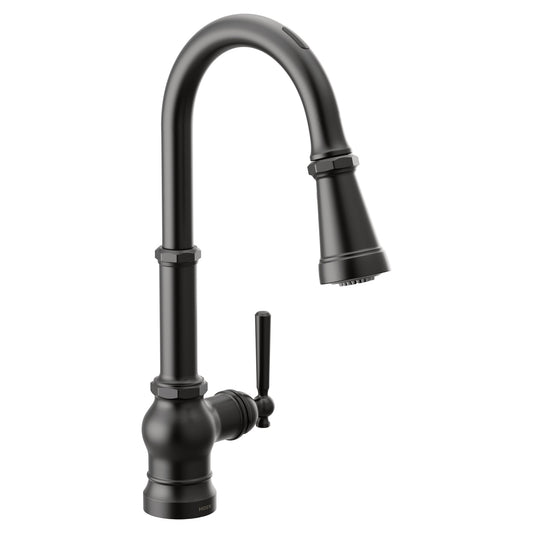 Moen PATERSON™ Matte Black smart kitchen faucet with motion control