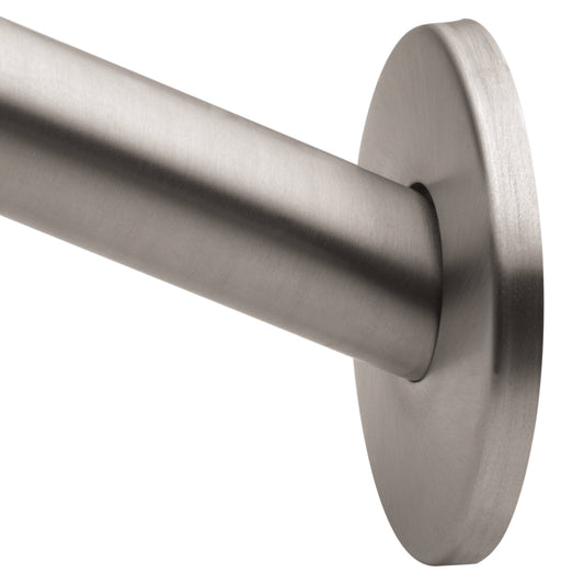 Moen Brushed Stainless 60-inch curved shower curtain rod & flange