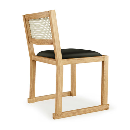 Gus* Modern EGLINTON White Oak w/ Vinyl Noir dining chair (set of two)