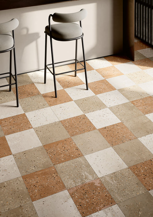 ALCHIMIA Terracotta 8 x 8 terrazzo style matte wall / floor tile