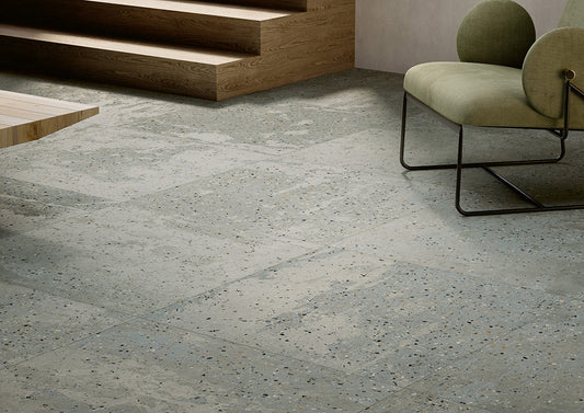 ALCHIMIA Grigio Azzurro 24 x 24 terrazzo style matte wall / floor tile