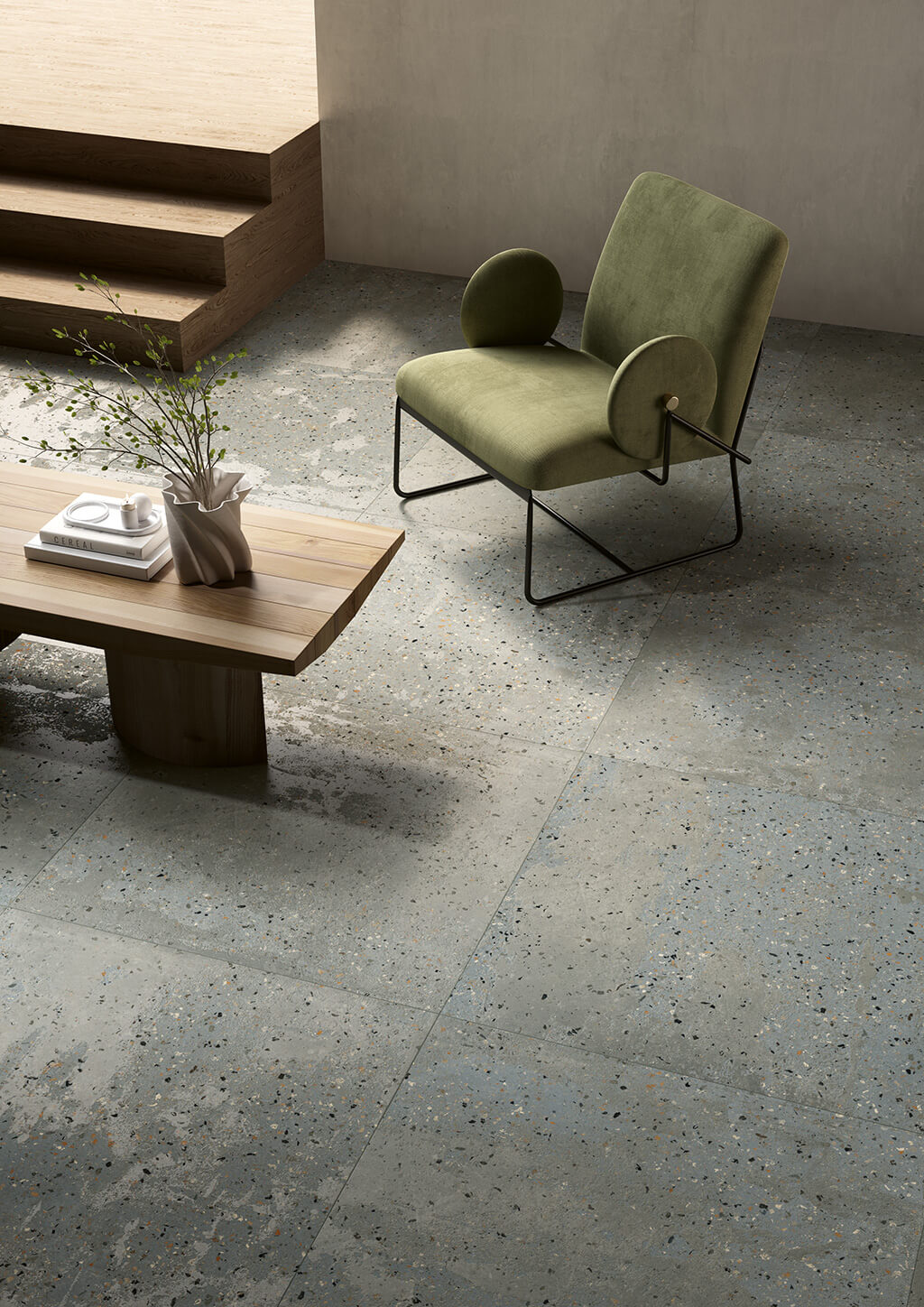 ALCHIMIA Grigio Azzurro 8 x 8 terrazzo style matte wall / floor tile