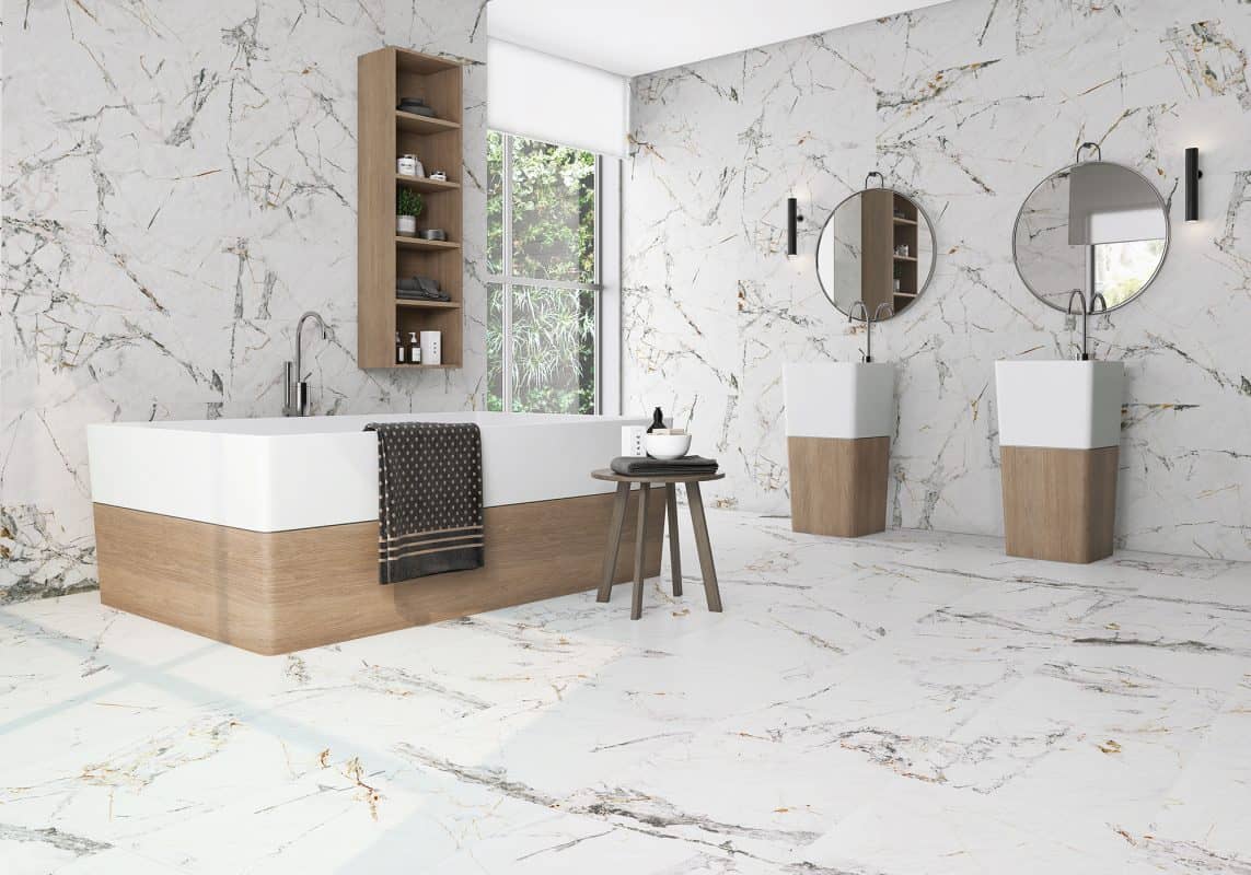 ALLURE 12 x 24 honed marble style porcelain wall / floor tile