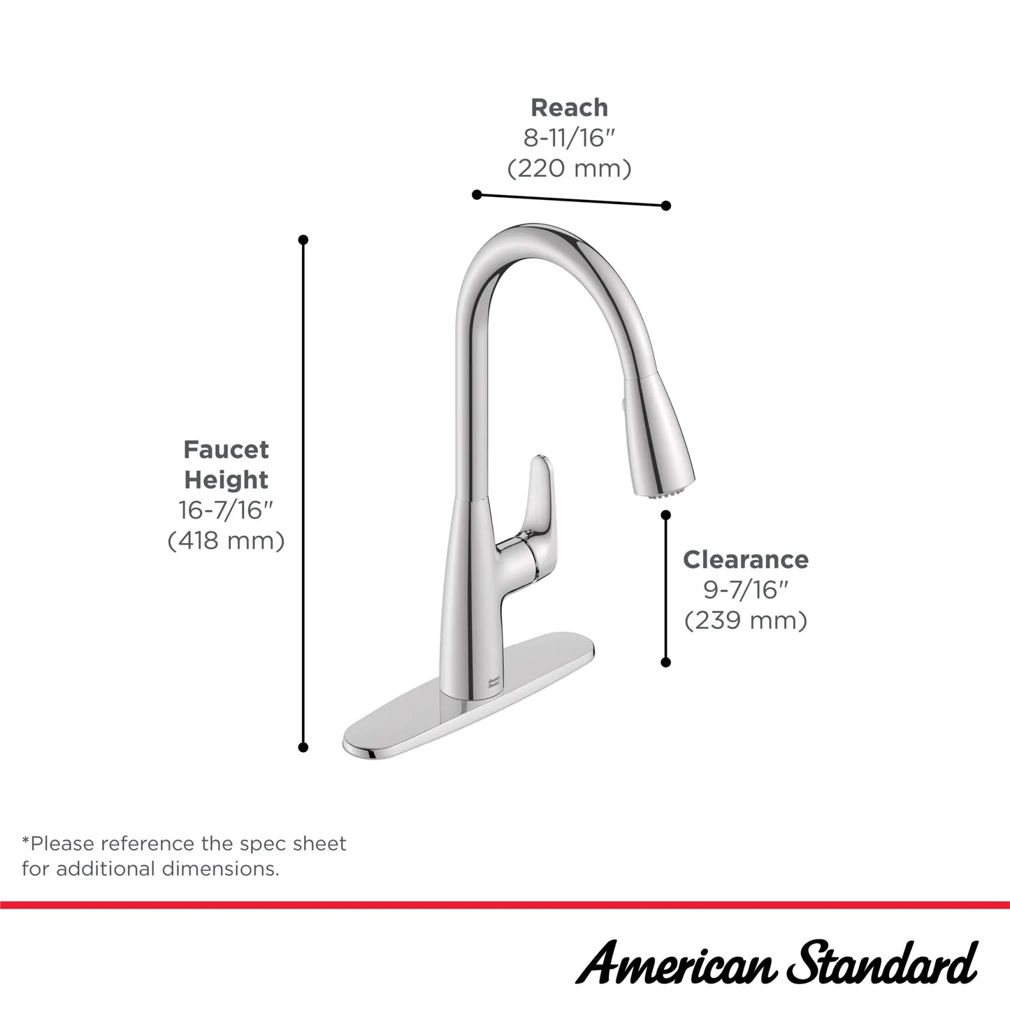 America Standard COLONY® PRO Chrome pulldown kitchen faucet