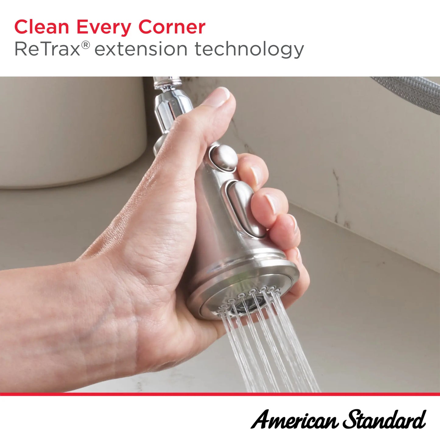 American Standard DELANCEY Brushed Cool Sunrise pull-down kitchen faucet