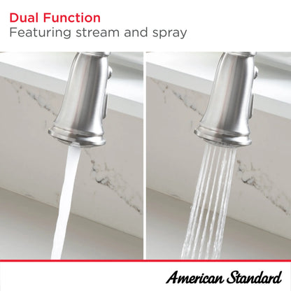 American Standard DELANCEY Brushed Cool Sunrise pull-down kitchen faucet