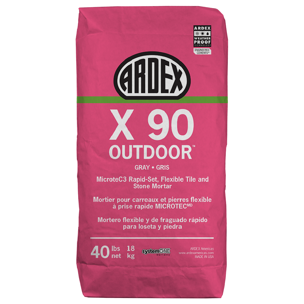 ARDEX X 90 OUTDOOR™ gray thinset mortar