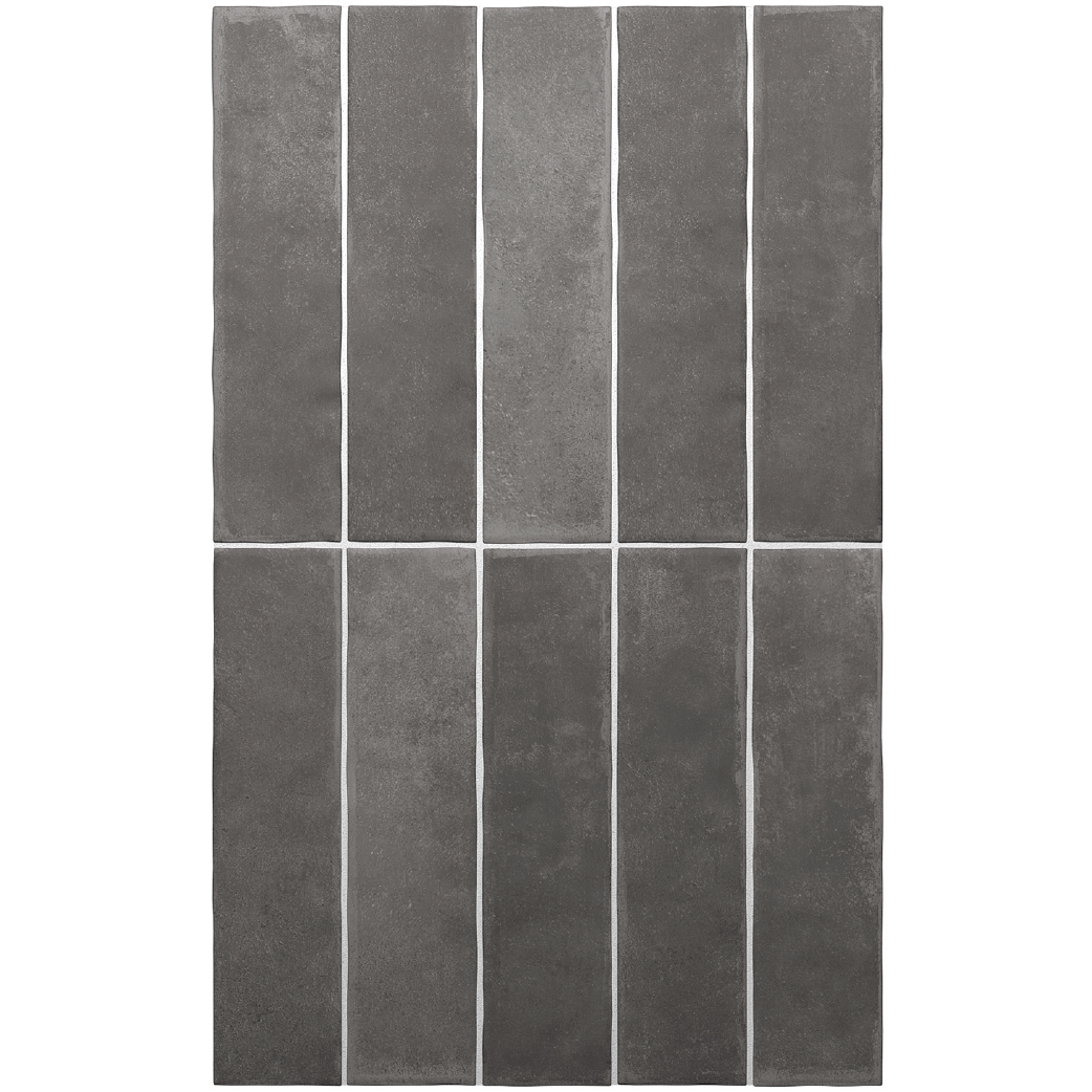 ARGILE Dark 2.5 x 10 clay style matte wall / floor tile