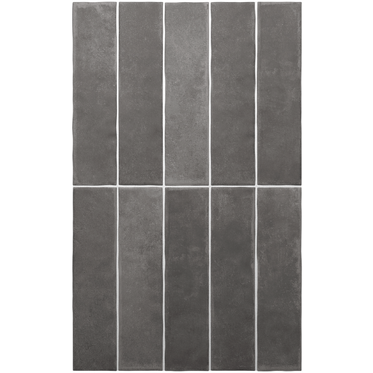 ARGILE Dark 2.5 x 10 clay style matte wall / floor tile