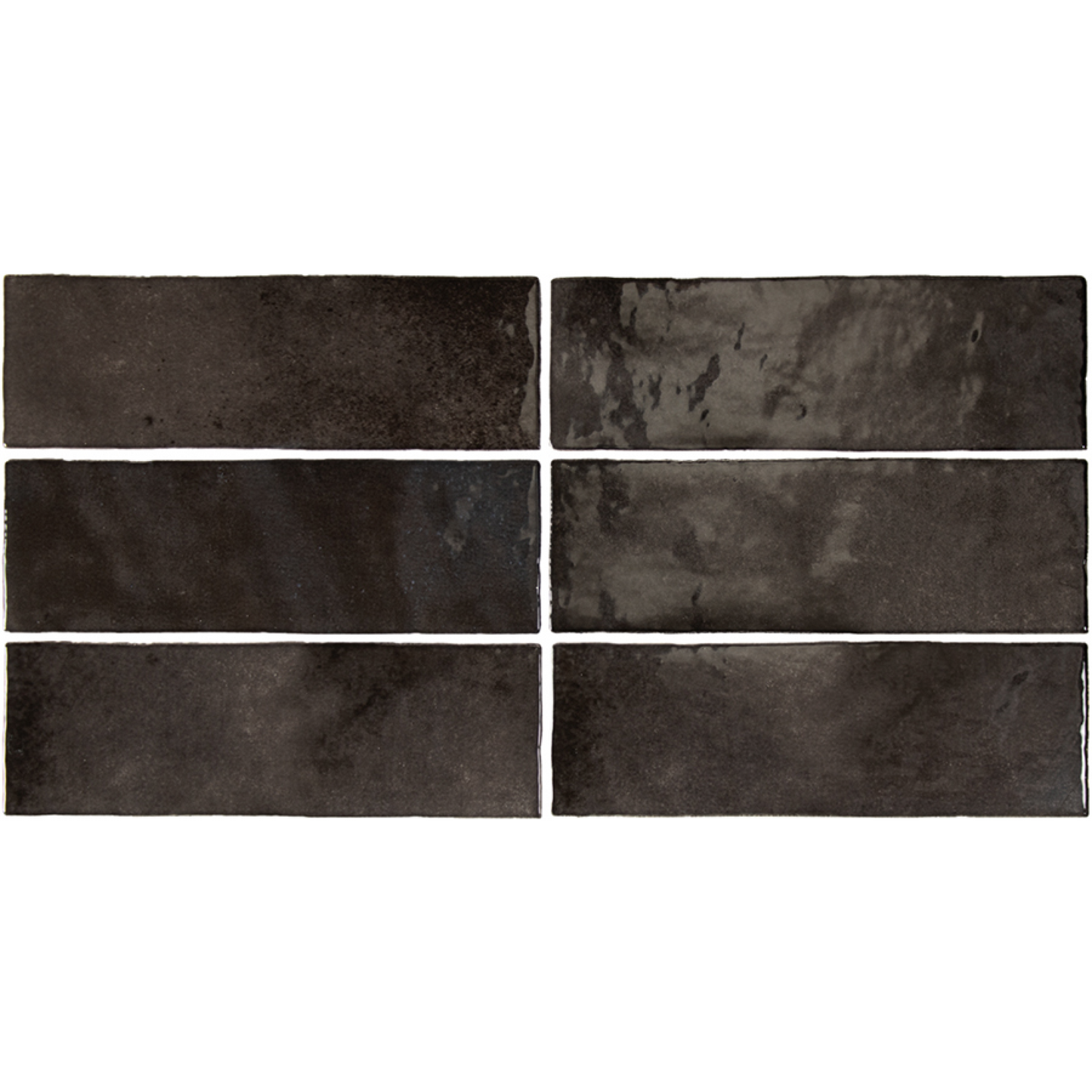 ARTISAN Graphite 2.5 x 8 glossy zellige style wall tile