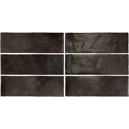 ARTISAN Graphite 2.5 x 8 glossy zellige style wall tile