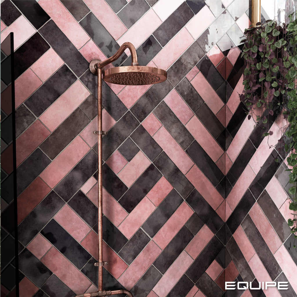 ARTISAN Rose Mallow 2.5 x 8 glossy zellige style wall tile