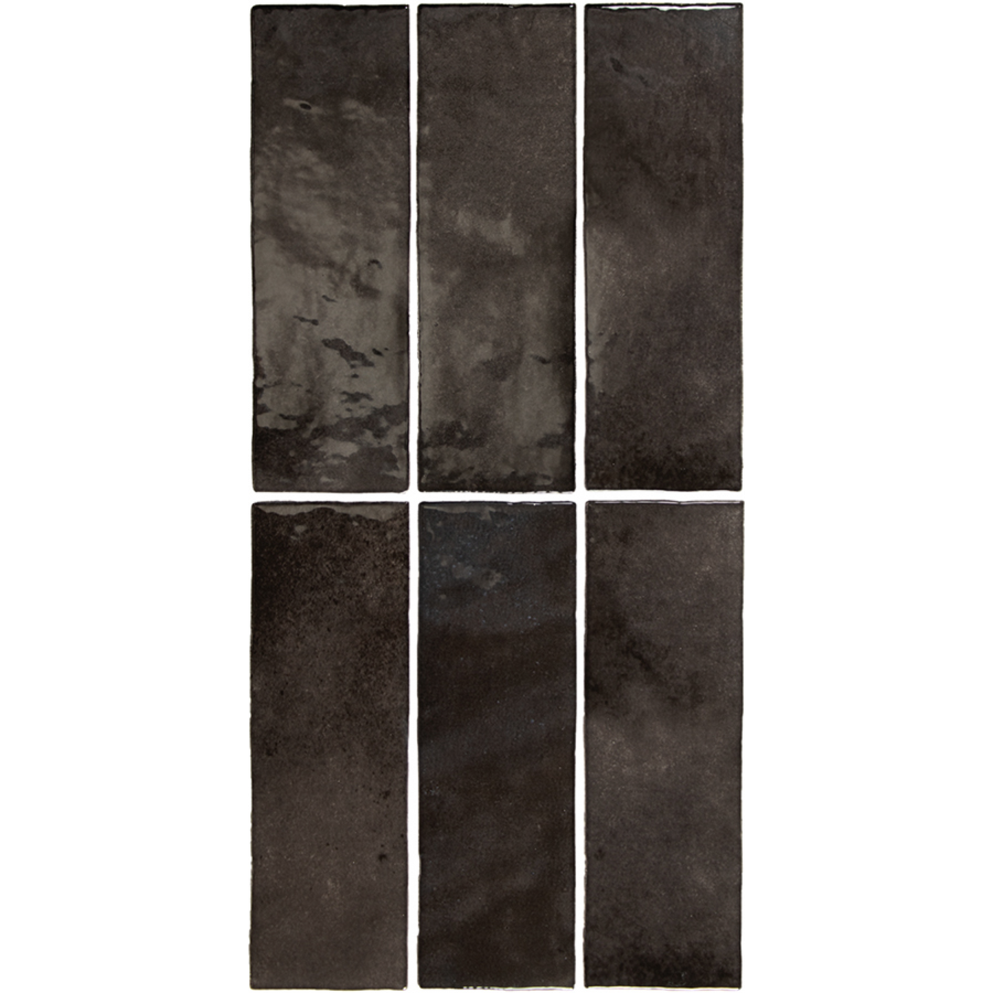 ARTISAN Graphite 2.5 x 8 glossy zellige style wall tile