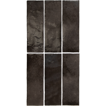 ARTISAN Graphite 2.5 x 8 glossy zellige style wall tile